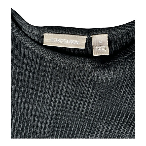 Nordstrom silk long sleeve button down ribbed cardigan twin set w/shell | Size M - Picture 9 of 15